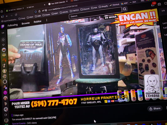 L'encan Horreur Fanatik, les samedi soir sur Twitch!