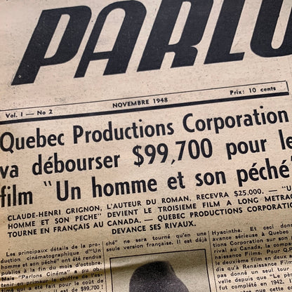 Journal Parlons Cinéma - Vol. 1 / No. 2 (Novembre 1948)